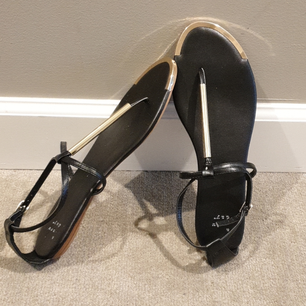 Black and Gold Sandals